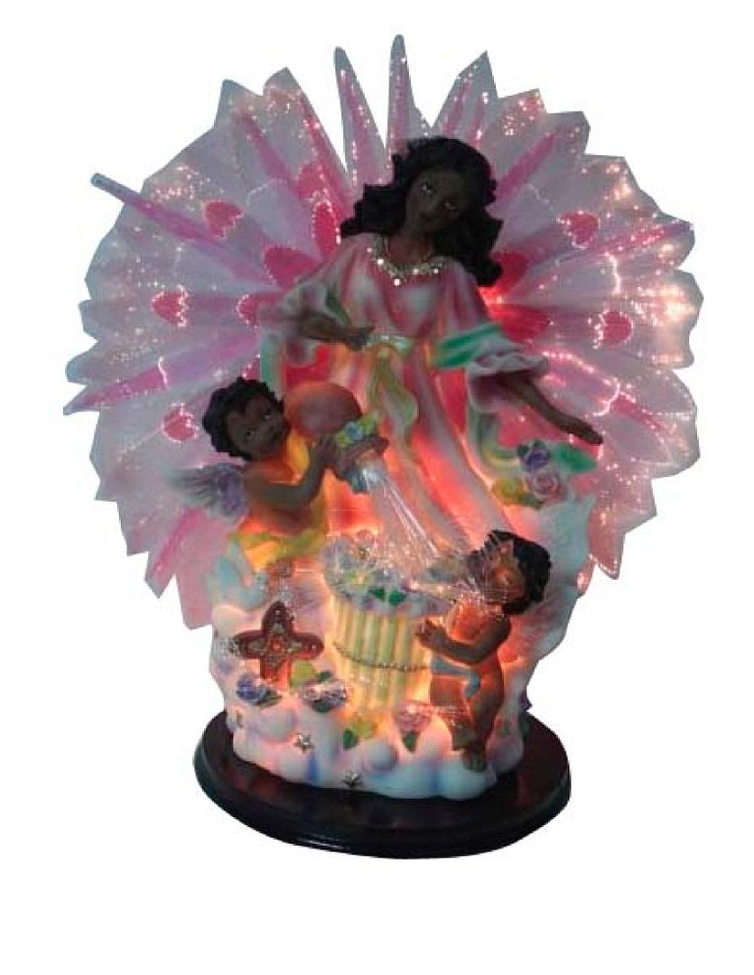 animated fiber optic angel bear